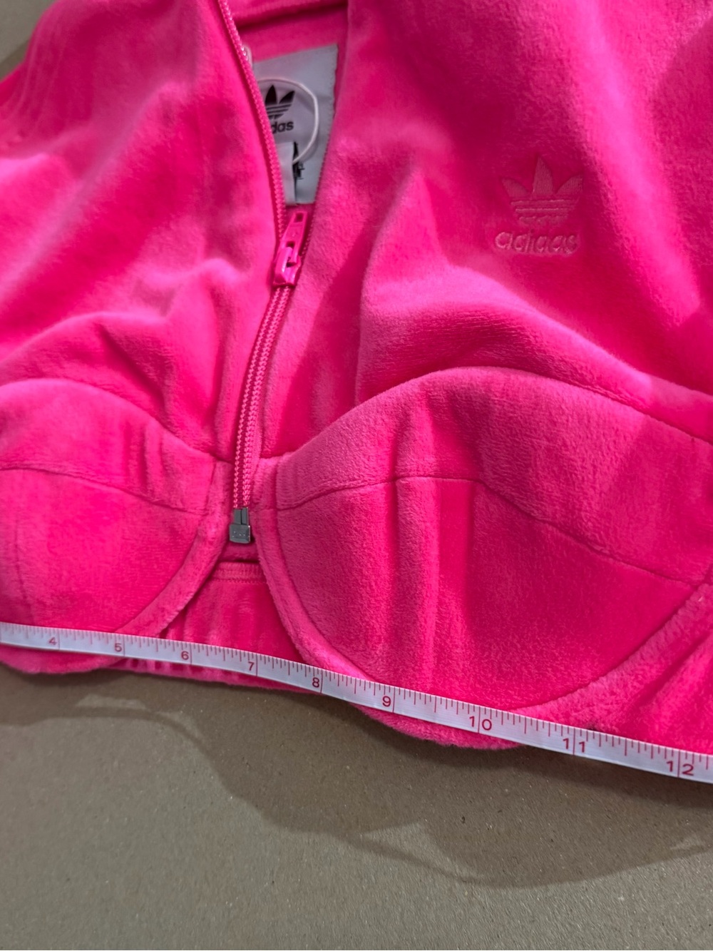 Adidas X Jeremy Scott Velour Crop TrackTop NWT Small Pink Y2K Bustier Streetwear - Picture 13 of 16